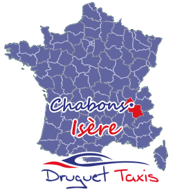 Carte Druguet Taxis - Chabons Isère 38